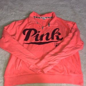 pink 3/4 zip jacket